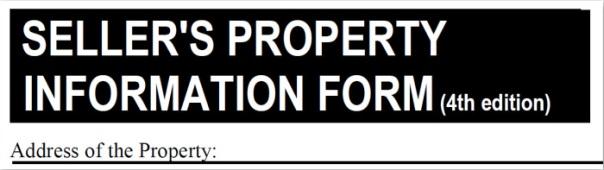 Typical title block on a Seller's Property Information Form